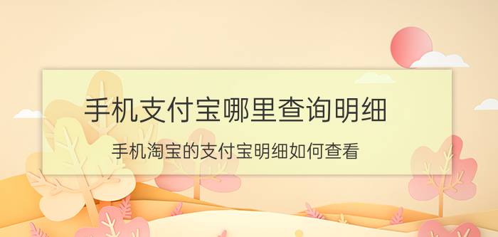 手机支付宝哪里查询明细 手机淘宝的支付宝明细如何查看？